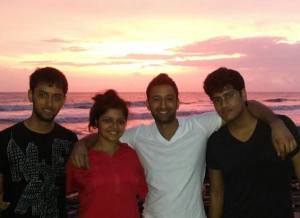 In India this summer with me (far left), my brother (middle right), and my two cousins.